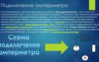 Почему сопротивление амперметра должно быть малым