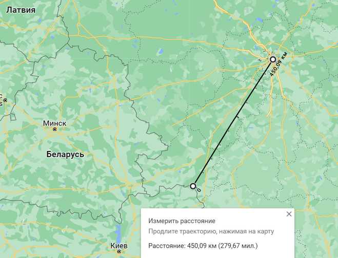 Время в пути до границы с учётом дорожных условий